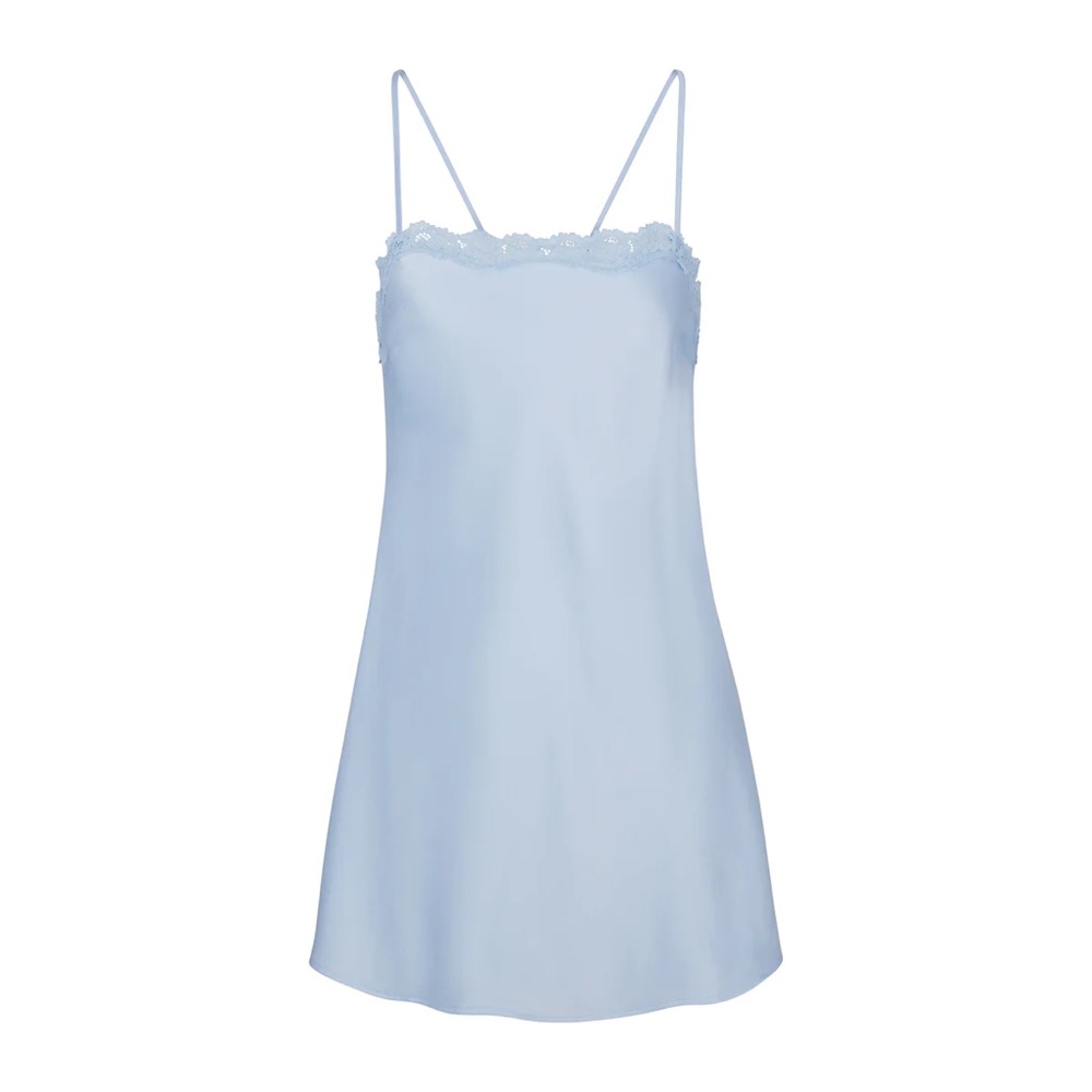 SKIMS NWT bridal silk slip dress glacier blue M